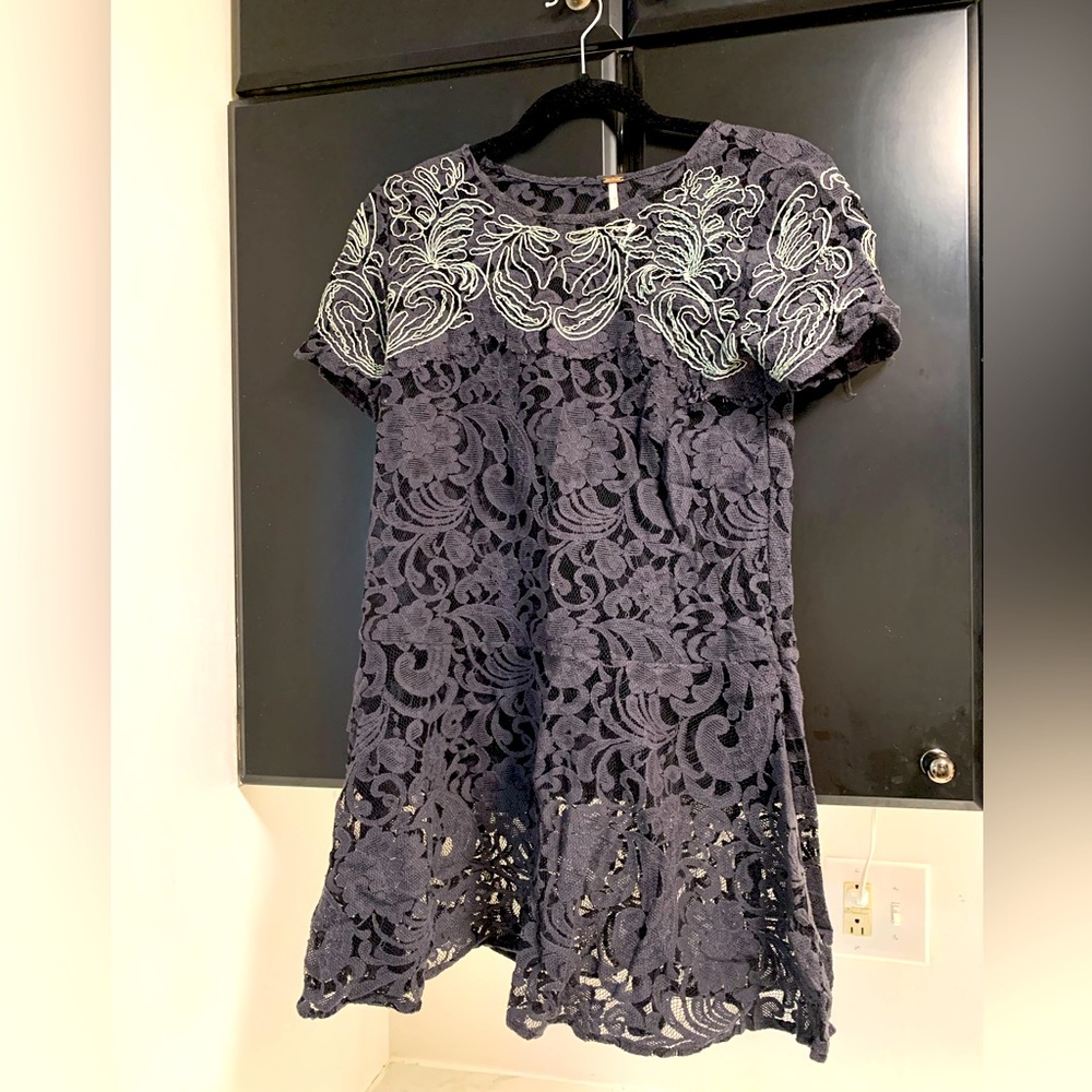 Free People Blue Lace Dress